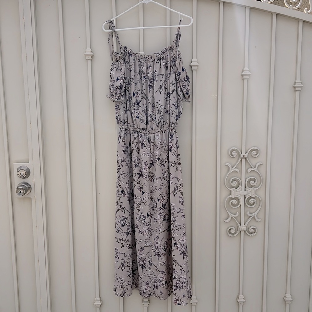 Grey Floral Dress